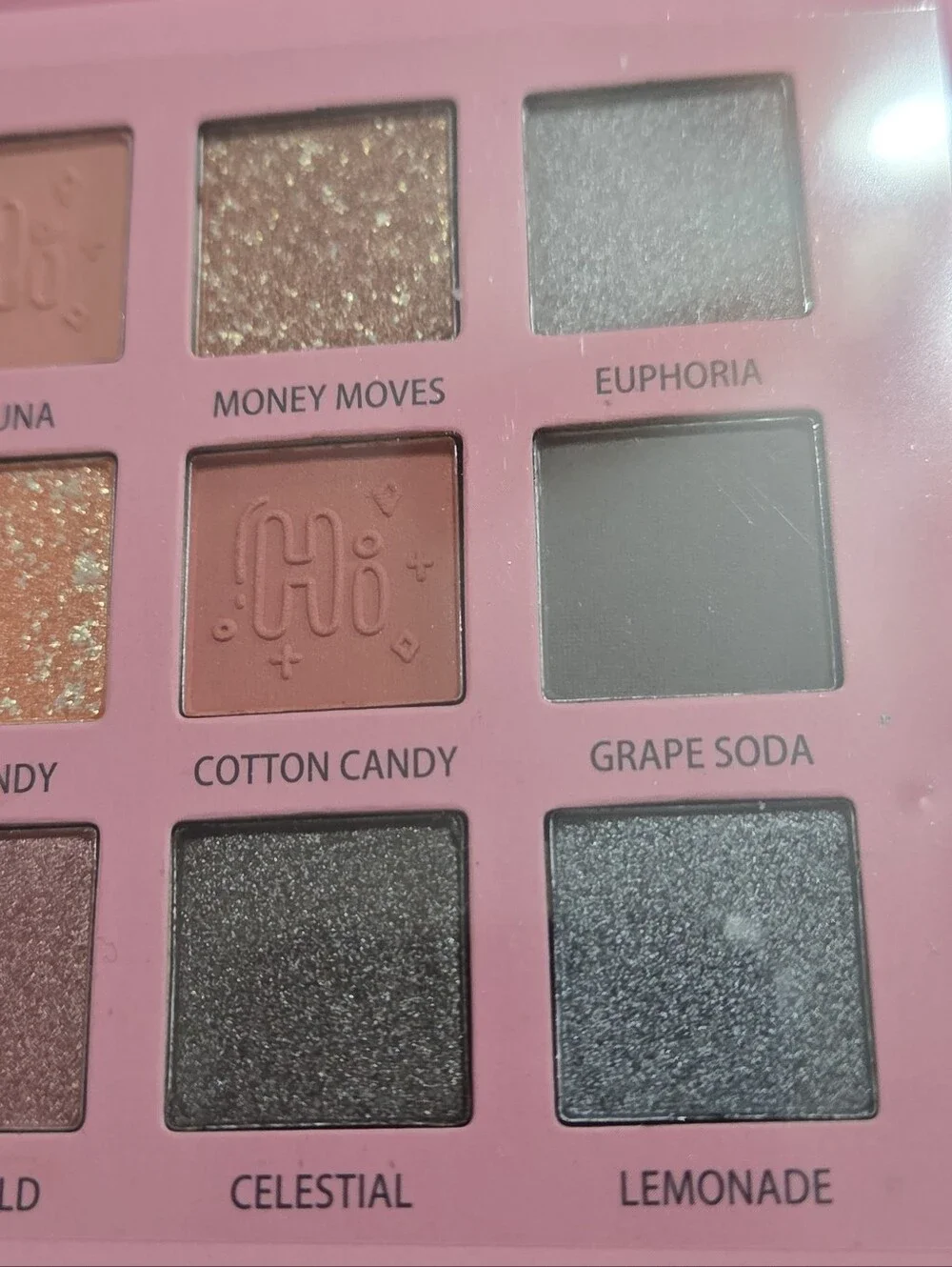 Disney-Themed Pink Eyeshadow Palette with Mixed Shimmers